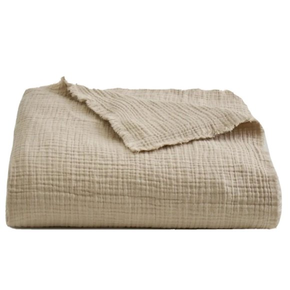 Quince Bedding Quince Organic Cotton Airy Gauze Throw Blanket